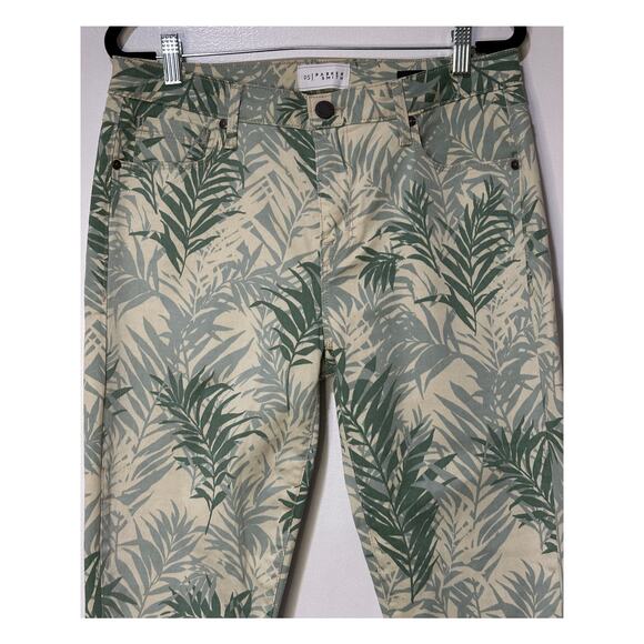 Parker Smith Palm Springs Green Leaf Print Ava Crop Skinny Jeans Size 30 EUC - Picture 5 of 14